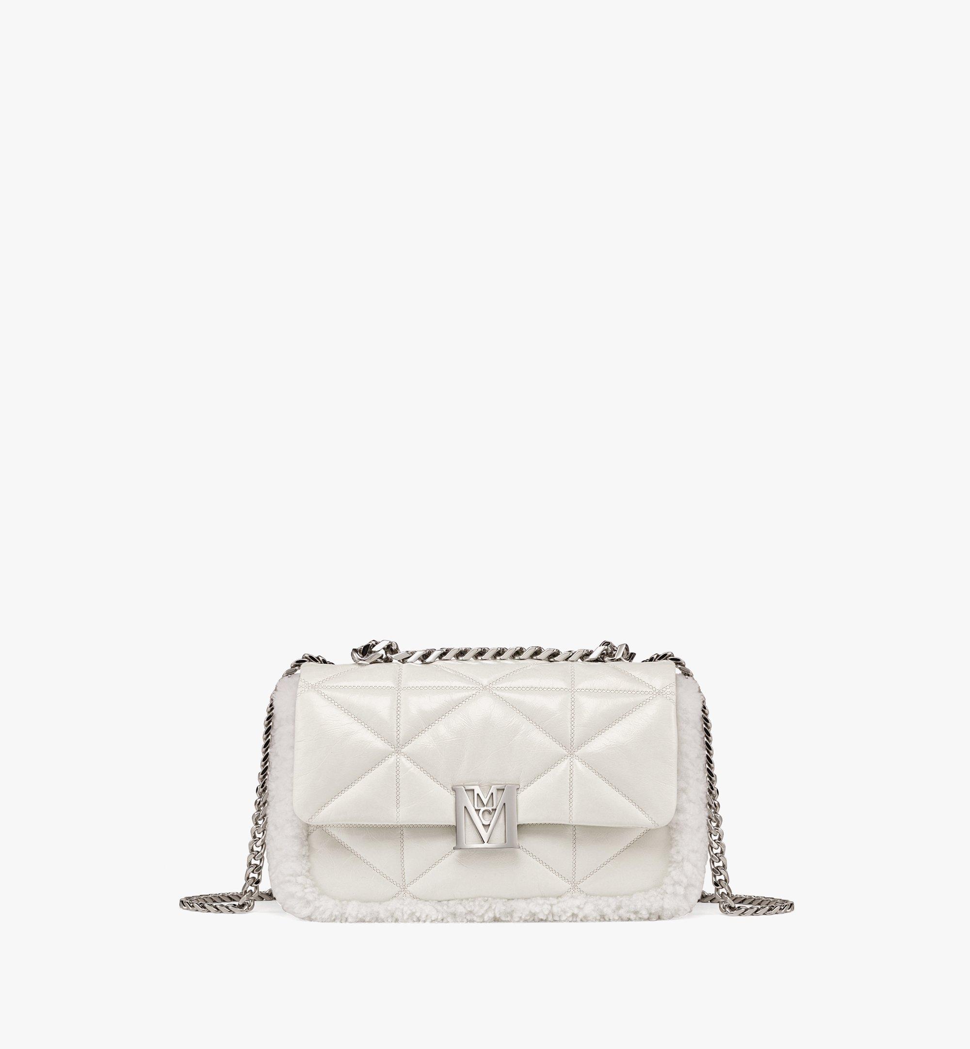 Travia Shearling Shoulder Bag in Cloud Quilted Leather 1